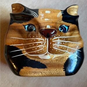 Timmy Woods Beverly Hills Wooden Cat Head Purse